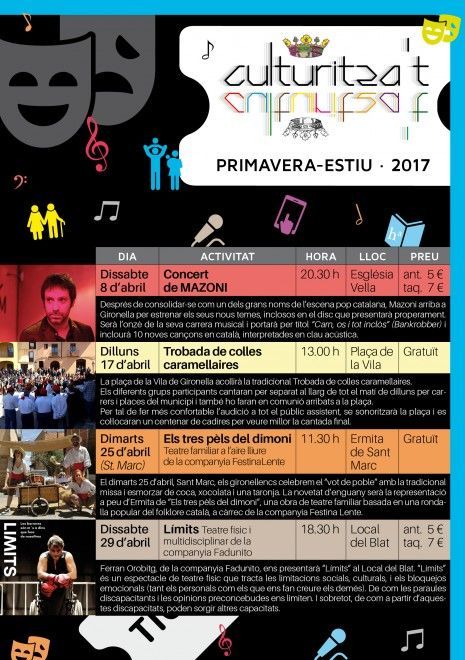 Cartell Culturitza't 2017 Primavera-Estiu