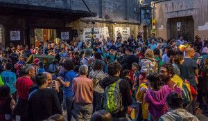 Patum de les andròmines, a la plaça de les Cols de Berga