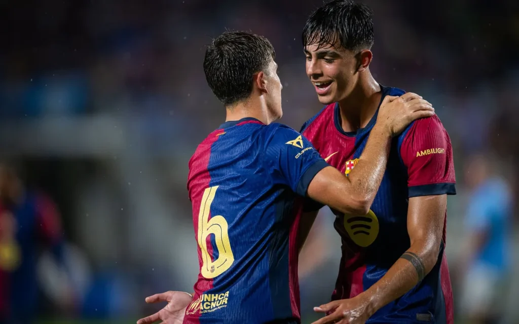 Marc Bernal, amb Pablo Torre | German Praga - FC Barcelona
