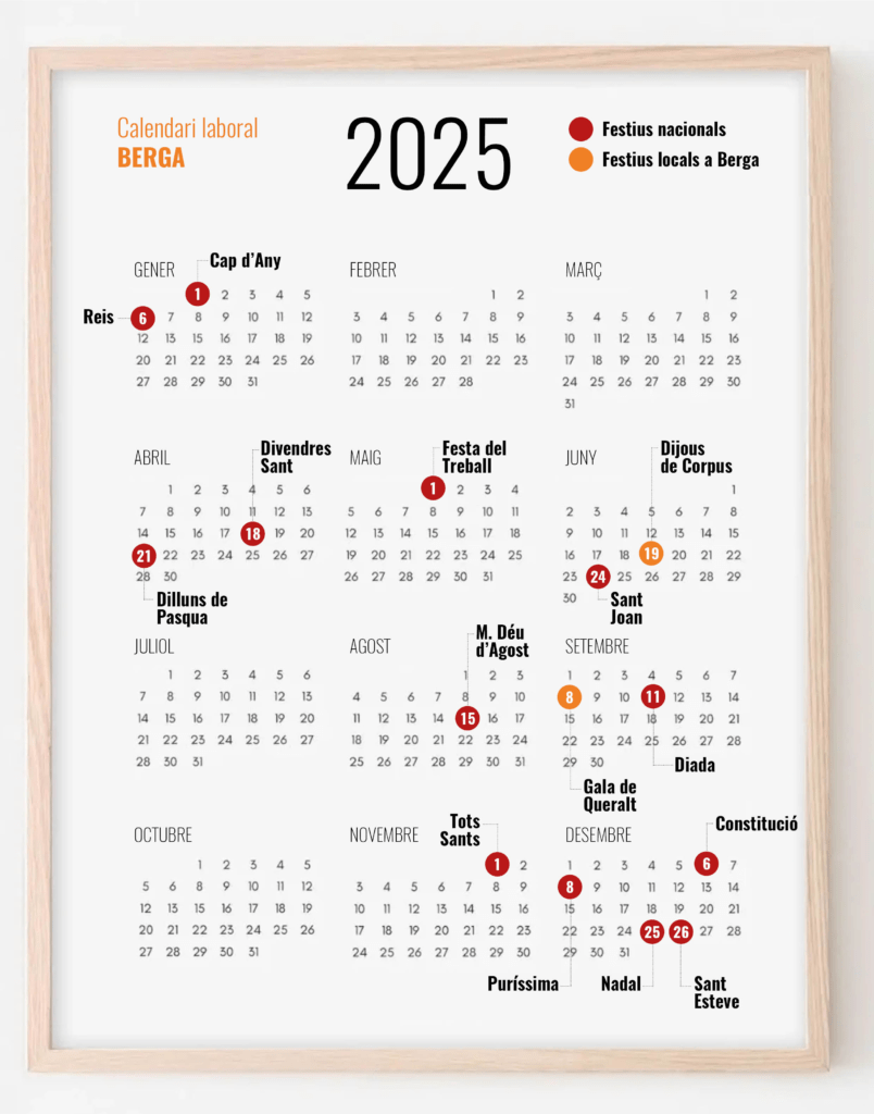 Calendari laboral Berga 2025