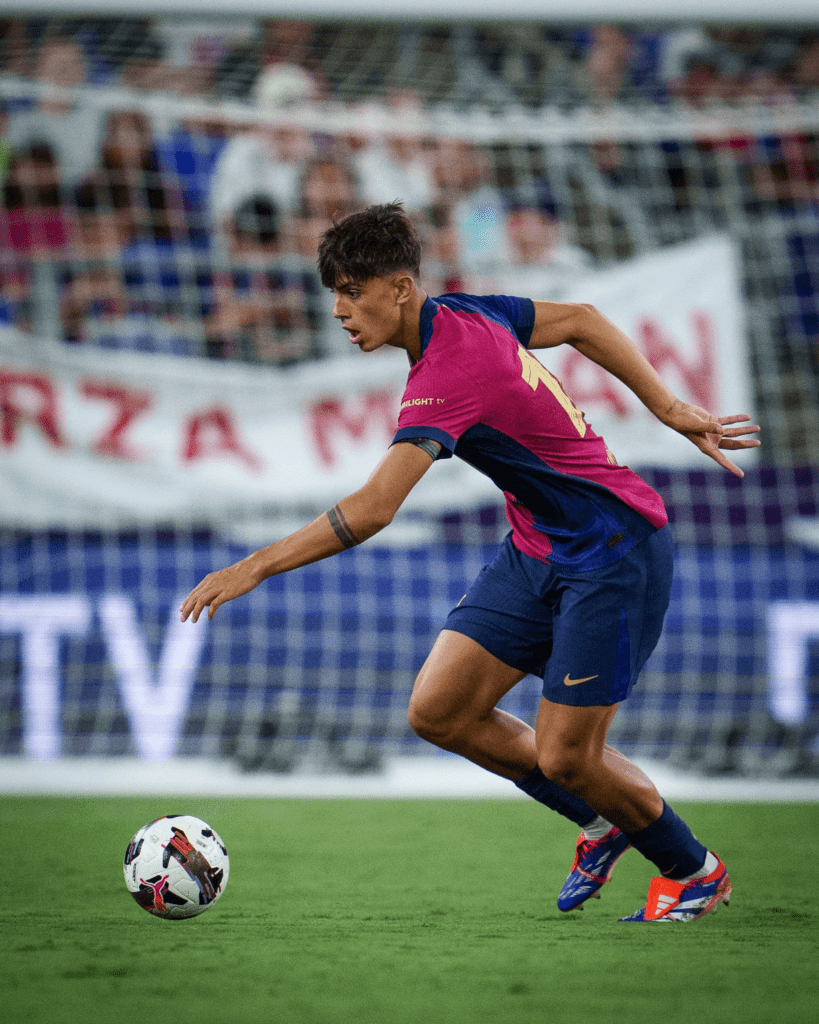 Marc Bernal, en el partit de pretemporada contra el Milan, a Baltimore (Estats Units) | German Parga - FC Barcelona