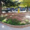 Placeta de la Font del Ros de Berga, a l'espera de les obres de reforma