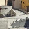 Barana de la plaça de Sant Pere, abans de les obres per canviar el revestiment dels murs